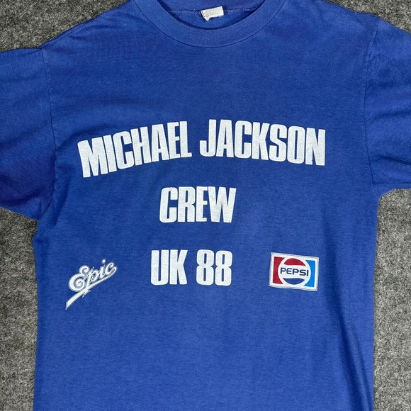 ULTRA RARE Michael Jackson Crew Pepsi Epic Tour T Shirt Mens XL Vintage 1988 - Picture 9 of 16
